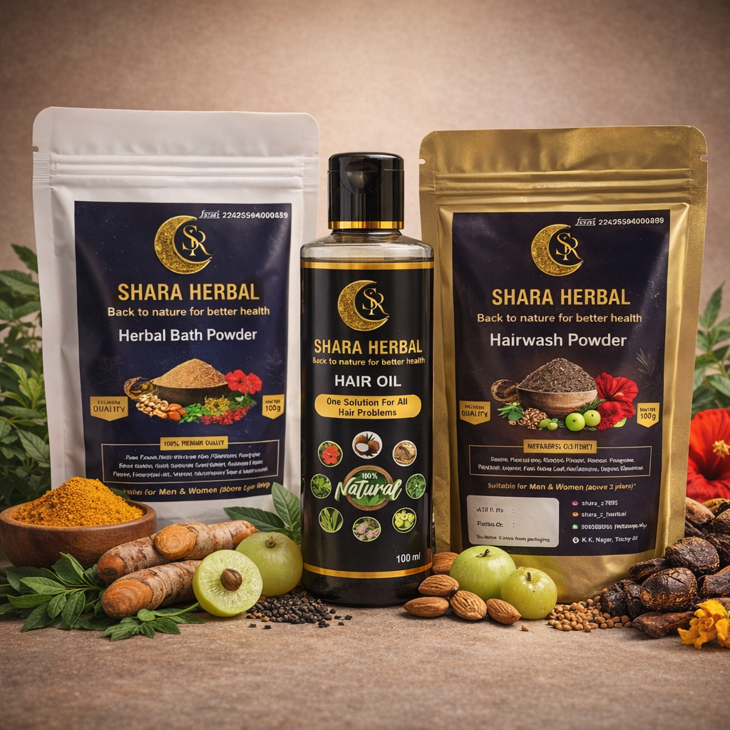 Shikakai 100g + Bath Powder 100g + Hair Oil 100ml